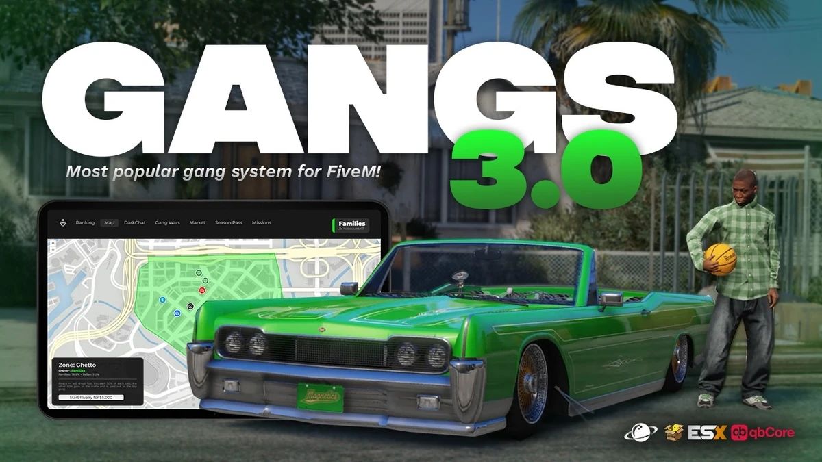 Gangs 3.0 FiveM | Advanced Gang System with Turf Wars & Gang Wars | Open Source